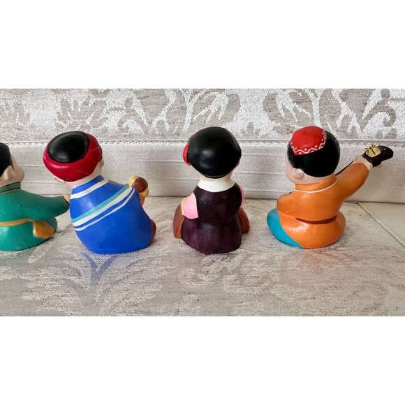 Vintage Figurines Chinese Children Playing Musical Instruments Set of 6 - Picture 4 of 5